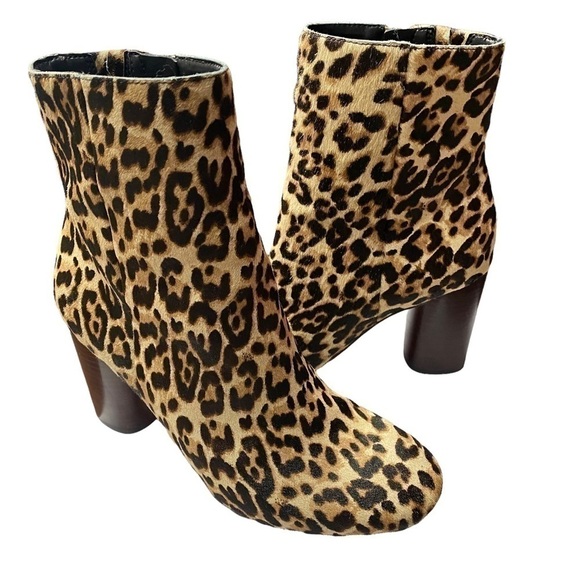 SAM Edelman Corra leopard stacked heel bootie - Picture 1 of 11